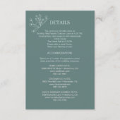 Elegante Aquamarine Hochzeiten Begleitkarte (Vorderseite)