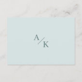 Elegante Aquamarine Hochzeiten Begleitkarte (Rückseite)