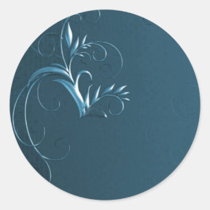 Elegante Aquamarine Hochzeiten Umschlag Aufkleber