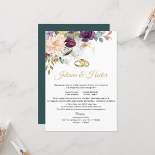 Elegante Aquamarine Hochzeitsfeier Einladung