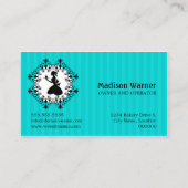 Elegante aquamarine Kuchen-Dame Visitenkarte (Rückseite)