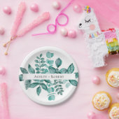 Elegante Aquamarine Landschaft Wasserfarben Modern Pappteller (Party)