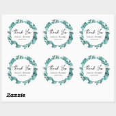 Elegante Aquamarine Landschaft Wasserfarben Modern Runder Aufkleber (Blatt)