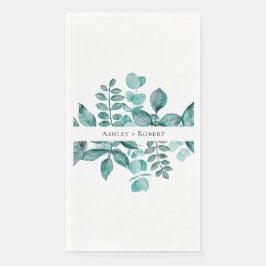 Elegante Aquamarine Landschaft Wasserfarben Modern Serviette