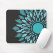 Elegante Aquamarine Lotus Blume Stilvoll Mousepad (Mit Mouse)