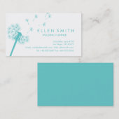 Elegante aquamarine Löwenzahn-Geschäfts-Karte Visitenkarte (Vorne/Hinten)
