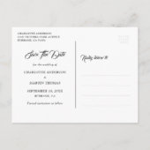 Elegante Aquamarine Mason Jar Wood Wedding speiche Ankündigungspostkarte (Rückseite)