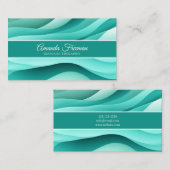 Elegante Aquamarine Massagetherapie mit Abstrakten Visitenkarte (Vorne/Hinten)