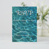 Elegante aquamarine Meereswellen UAWG Einladung (Stehend Vorderseite)