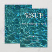 Elegante aquamarine Meereswellen UAWG Einladung (Vorne/Hinten)