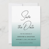 Elegante Aquamarine moderne Minimalistische Vorlag Save The Date (Vorderseite)
