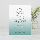 Elegante Aquamarine moderne Minimalistische Vorlag Save The Date (Stehend Vorderseite)