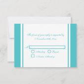 Elegante Aquamarine Monogram Wedding RSVP Cards (Rückseite)