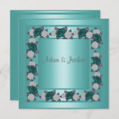 ELEGANTE AQUAMARINE MULTI ROSE WEDING-EINLADUNG EINLADUNG (Vorne/Hinten)