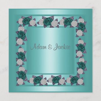 ELEGANTE AQUAMARINE MULTI ROSE WEDING-EINLADUNG EINLADUNG