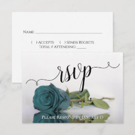 Elegante Aquamarine oder türkisfarbene Rose Hochze RSVP Karte