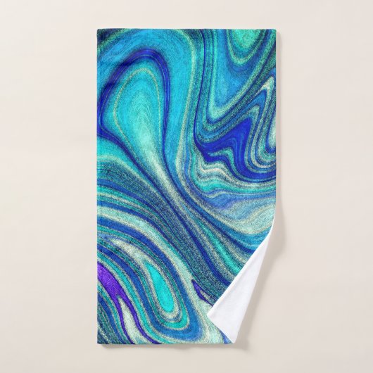 Elegante Aquamarine Paua Rainbow Muschel Inspirier Badhandtuch Set (Handtuch)