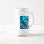 Elegante Aquamarine Paua Rainbow Muschel Inspirier Bierglas (VorderseiteRechts)