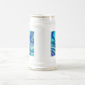 Elegante Aquamarine Paua Rainbow Muschel Inspirier Bierglas (Mittel)