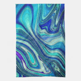 Elegante Aquamarine Paua Rainbow Muschel Inspirier Geschirrtuch