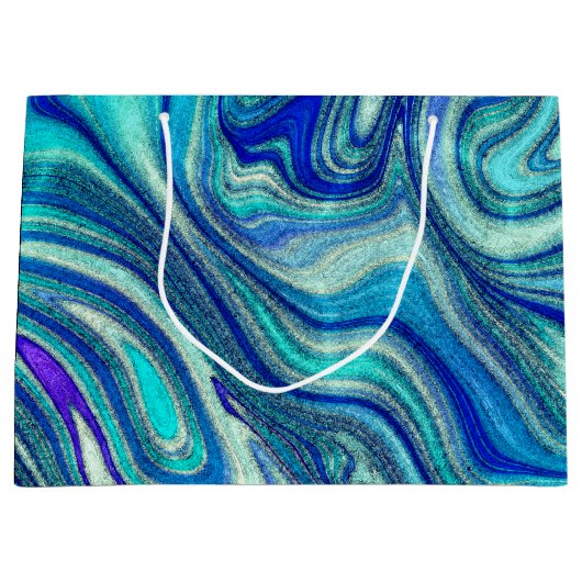 Elegante Aquamarine Paua Rainbow Muschel Inspirier Große Geschenktüte (Vorderseite)