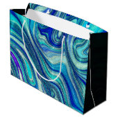 Elegante Aquamarine Paua Rainbow Muschel Inspirier Große Geschenktüte (Rückseite Schrägansicht)