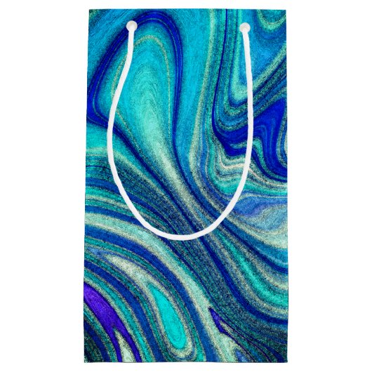 Elegante Aquamarine Paua Rainbow Muschel Inspirier Kleine Geschenktüte (Vorderseite)