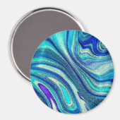 Elegante Aquamarine Paua Rainbow Muschel Inspirier Magnet (Vorderseite/Rückseite)