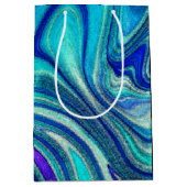 Elegante Aquamarine Paua Rainbow Muschel Inspirier Mittlere Geschenktüte (Vorderseite)