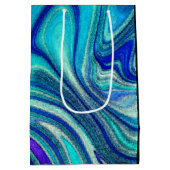 Elegante Aquamarine Paua Rainbow Muschel Inspirier Mittlere Geschenktüte (Rückseite)