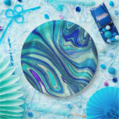 Elegante Aquamarine Paua Rainbow Muschel Inspirier Pappteller (Party)