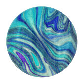 Elegante Aquamarine Paua Rainbow Muschel Inspirier Schneidebrett (Vorderseite)