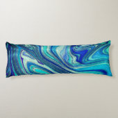 Elegante Aquamarine Paua Rainbow Muschel Inspirier Seitenschläferkissen (Rückseite)