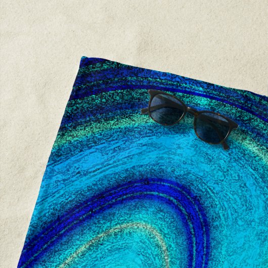 Elegante Aquamarine Paua Rainbow Muschel Inspirier Strandtuch (Beispiel)