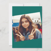 Elegante Aquamarine Quinceañera Einladung (Rückseite)