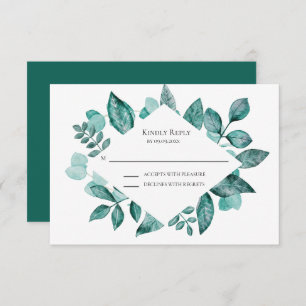 Elegante Aquamarine Reaktion auf die Vegetation, W RSVP Karte