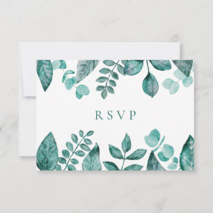 Elegante Aquamarine Reaktion auf die Vegetation, W RSVP Karte