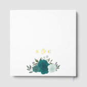 Elegante Aquamarine Rose & Aqua Boho Gästebuch (Rückseite)