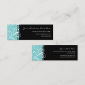 Elegante aquamarine schwarze mini visitenkarte (Vorne/Hinten)