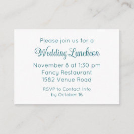 Elegante Aquamarine Script Extra Hochzeitseröffnun Begleitkarte