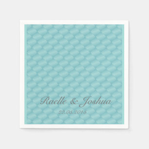elegante, aquamarine, silberne Hochzeitsnapkins Serviette