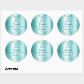 Elegante Aquamarine Soft Glitzer Produktkennzeichn Runder Aufkleber (Blatt)