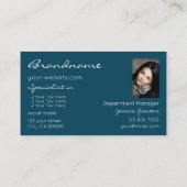 Elegante Aquamarine Sparkle Glitzer Sterne mit Fot Visitenkarte (Rückseite)