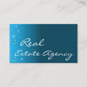 Elegante Aquamarine Sparkle Glitzer Sterne mit Fot Visitenkarte (Vorderseite)