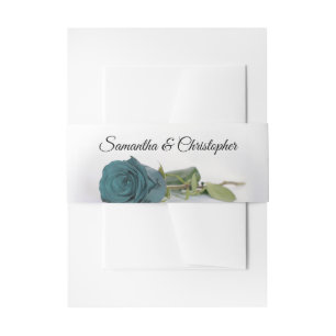 Elegante Aquamarine türkisfarbene Rose Einfache Ho Einladungsbanderole