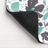 Elegante Aquamarine und braune Blume blühen Mousepad (Ecke)