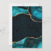 Elegante Aquamarine und Gold Glitzer Agate Wedding Dankeskarte (Rückseite)