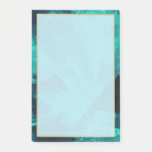 Elegante Aquamarine und Gold Post-it Klebezettel
