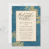 Elegante Aquamarine und Goldbibel Christliche Hoch Einladung (Vorderseite)