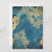 Elegante Aquamarine und Goldbibel Christliche Hoch Einladung (Rückseite)